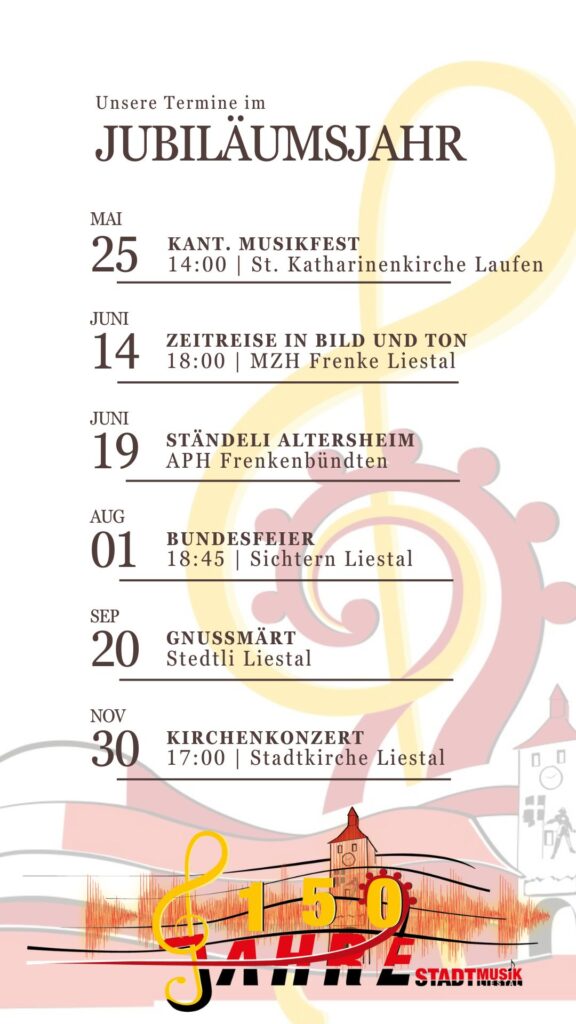 Unsere Termine im Jubiläumsjahr 2025