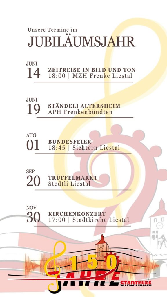Jubiläum Programm ab Juni